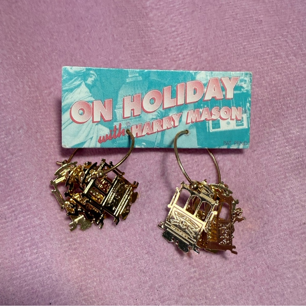 Vintage 14k Harry Mason Train Earrings